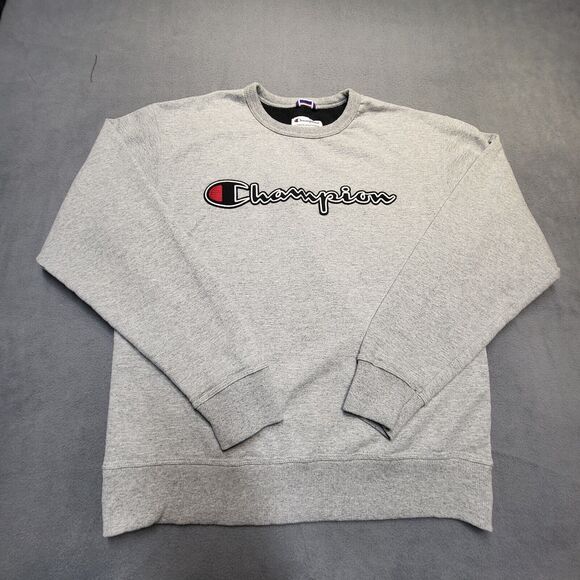 Champion Sweatshirt Mens M Gray Pullover Sweatshirt Long Sleeve - Picture 1 of 8